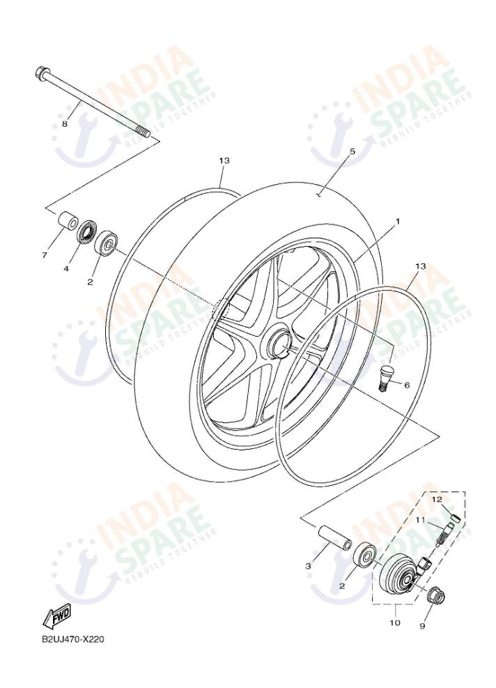 FRONT WHEEL FOR DISK BRAKE